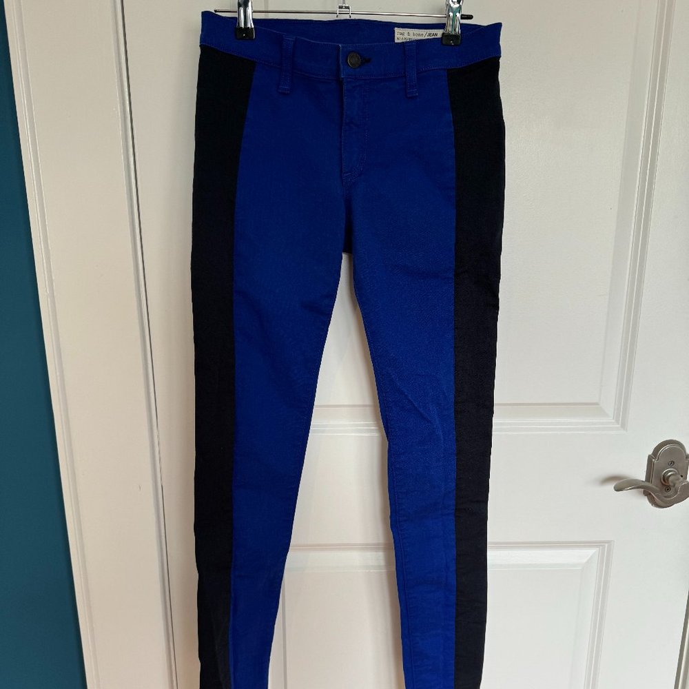 Rag & Bone Blue Pants with Navy Stripe